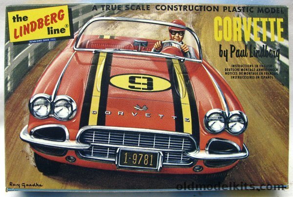 Lindberg 1/38 Chevrolet Corvette, 136 plastic model kit